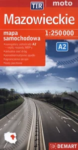Mazowieckie dla zawodowców TIR mapa samochodowa 1:250 000 Mazowieckie dla zawodowców TIR mapa samochodowa 1:250 000