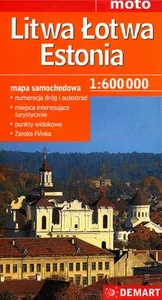 Litwa Łotwa Estonia mapa samochodowa Litwa Łotwa Estonia mapa samochodowa