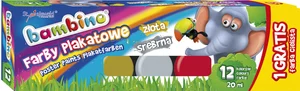 Farby plakatowe Bambino 12 kolorów