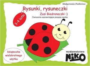Rysunki, rysuneczki Zuzi Biedroneczki Ćwiczenia usprawniające pisząca rączkę 3-4 latki