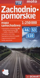 Zachodniopomorskie TIR mapa samochodowa 1:250 000
