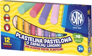 Plastelina 12 kolorów pastelowa o zapachu limonki