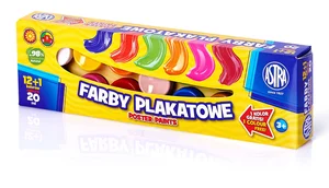 Farby plakatowe Astra 13 kolorów - 20 ml 12+1 kolor gratis Farby plakatowe Astra 13 kolorów - 20 ml 12+1 kolor gratis