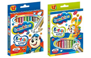 Kredki Bambino drewniane 12 kolorów Mini zoo