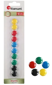 Magnesy do tablic 15 mm 10 sztuk Kolory gładkie