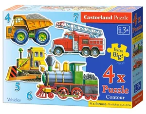 4x1 Puzzle konturowe Vehicles 4x1 Puzzle konturowe Vehicles