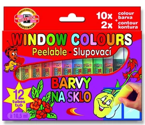 Farby witrażowe 10 kolorów + 2 kontury