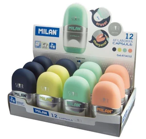 Temperówko gumka Milan Capsula Silver 16 sztuk