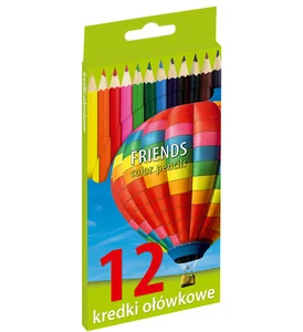 Kredki ołówkowe sześciokątne 12 kolorów