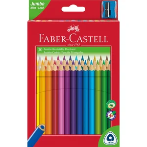 Kredki Faber-Castell Jumbo trójkątne 30 kolorów + temperówka