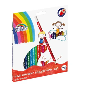Kredki ołówkowe trójkątne soft Fiorello 24 sztuki Kredki ołówkowe trójkątne soft Fiorello 24 sztuki