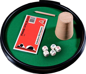 Kości Piatnik pokerowe z tacką kubkiem i bloczkiem do zapisu