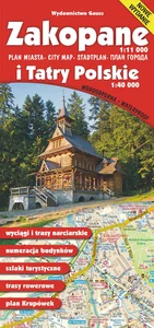 Zakopane. Plan miasta 1:11 000 i Tatry Polskie 1:40 000. Wodoodporny wyd. 12