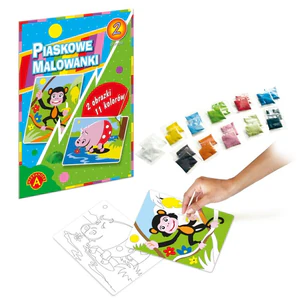 Piaskowa malowanka hipopotam małpa