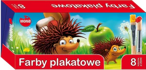Farby plakatowe Mona 20 ml 8 intensywnych kolorów