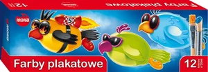 Farby plakatowe Mona 20 ml 12 intensywnych kolorów Farby plakatowe Mona 20 ml 12 intensywnych kolorów