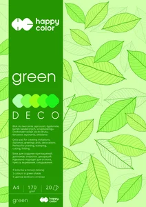 Blok Deco Green A4 5 kolorów tonacja zielona 5 sztuk