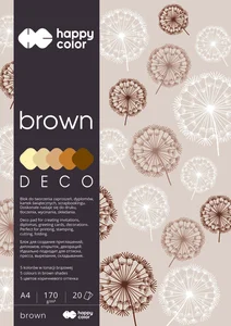 Blok Deco Brown A4, 5 kolorów tonacja brązowa 5 sztuk