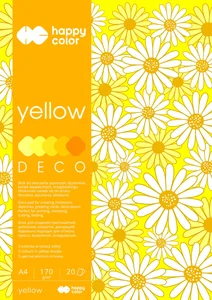 Blok Deco Yellow A4, 5 kolorów tonacja żółta 5 sztuk