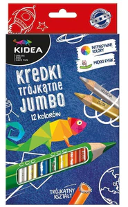 Kredki Kidea trójkątne grube 12 kolorów
