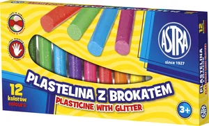 Plastelina z brokatem 12 kolorów
