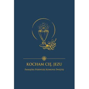 Kocham Cie Jezu Pamiątka Pierwszej Komunii niebieska