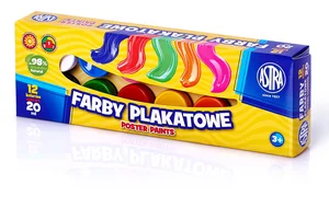 Farby plakatowe 12 kolorów 20 ml