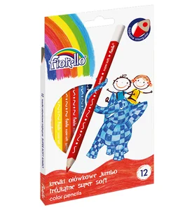 Fiorello Kredki ołówkowe Jumbo trójkątne super soft 12 kolorów