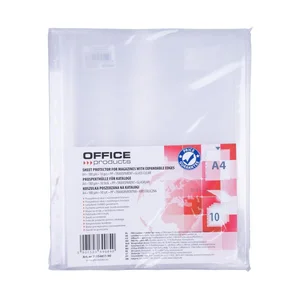 Koszulki na katalogi A4 OFFICE PRODUCTS poszerzane PP krystaliczne 180mikr. 10 sztuk