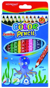 Kredki ołówkowe KEYROAD Jumbo trójkątne 12 kolorów