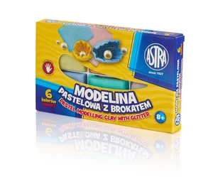 Modelina pastelowa z brokatem 6 kolorów