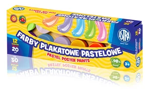 Farby plakatowe pastelowe 12 kolorów