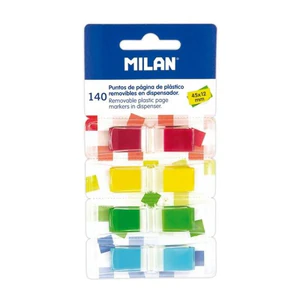 Indeksy transparentne Milan fluo 4 kolory 45 x 12 mm 140 sztuk 4111604