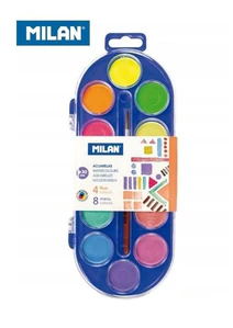 Farby akwarelowe Milan 12 kolorów 4 fluo+8 metalizowane 0531512