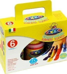 Farba do malowania palcami 80ml Carioca temper 6 kolorów