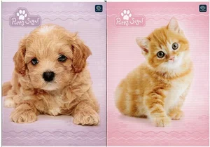 Zeszyt A5 w kratkę 16 kartek UV Puppy Sign 20 sztuk mix