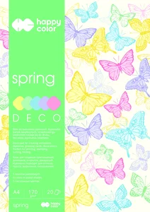 Blok Happy Color Deco Spring A4 5 kolorów 20 arkuszy 170g wiosenny