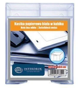 Kostka papierowa 85x85x35mm biała w kubiku