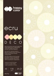 Blok Happy Color Deco Ecru A4 4 kolory 20 arkuszy 170g ecrue Blok Happy Color Deco Ecru A4 4 kolory 20 arkuszy 170g ecrue