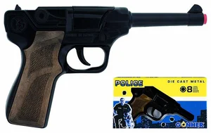 Metalowy pistolet policyjny 8 naboi Metalowy pistolet policyjny 8 naboi