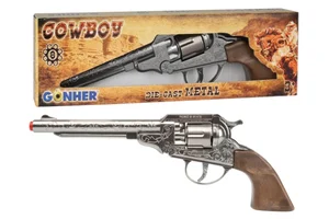 Rewolwer kowbojski metalowy 8 naboi
