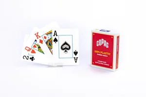 Karty do gry Copag 100% Plastic Poker size Jumbo Index czerwone