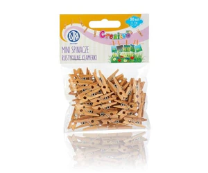 Mini spinacze drewniane Rustykalne klamerki 50 sztuk