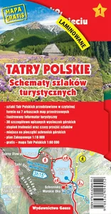 Tatry polskie. Schematy szlaków turystycznych. Laminowane Tatry polskie. Schematy szlaków turystycznych. Laminowane
