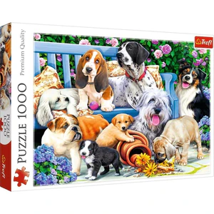 Puzzle Psy w ogrodzie 1000