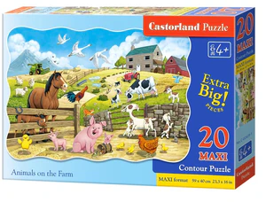 Puzzle Maxi konturowe Animals on the Farm 20