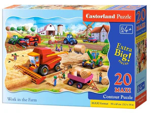 Puzzle Maxi konturowe Work in the Farm 20