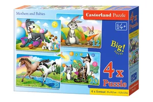 Puzzle 4x1 8-12-15-20 elementów Mothers and Babies B-041053