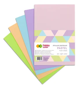 Arkusze piankowe Happy Color PASTEL A4 5 kolorów 5 ark. Arkusze piankowe Happy Color PASTEL A4 5 kolorów 5 ark.