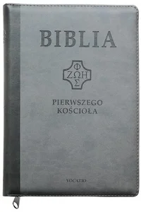 Biblia Pierwszego Kościoła szara z paginatorami i suwakiem